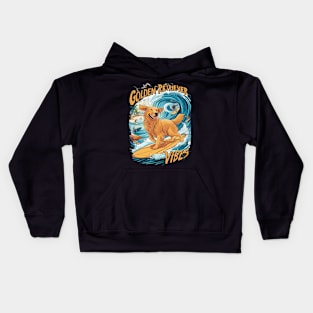 Golden Retriever Surfing Paradise Kids Hoodie